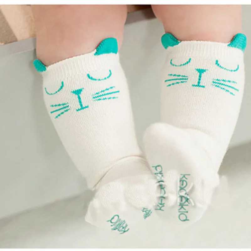 Floor Sock Boys Infant Cotton Printed Cute Cat Anti-slip Soft Knee Socks Slipper Baby Winter Fox Socks
