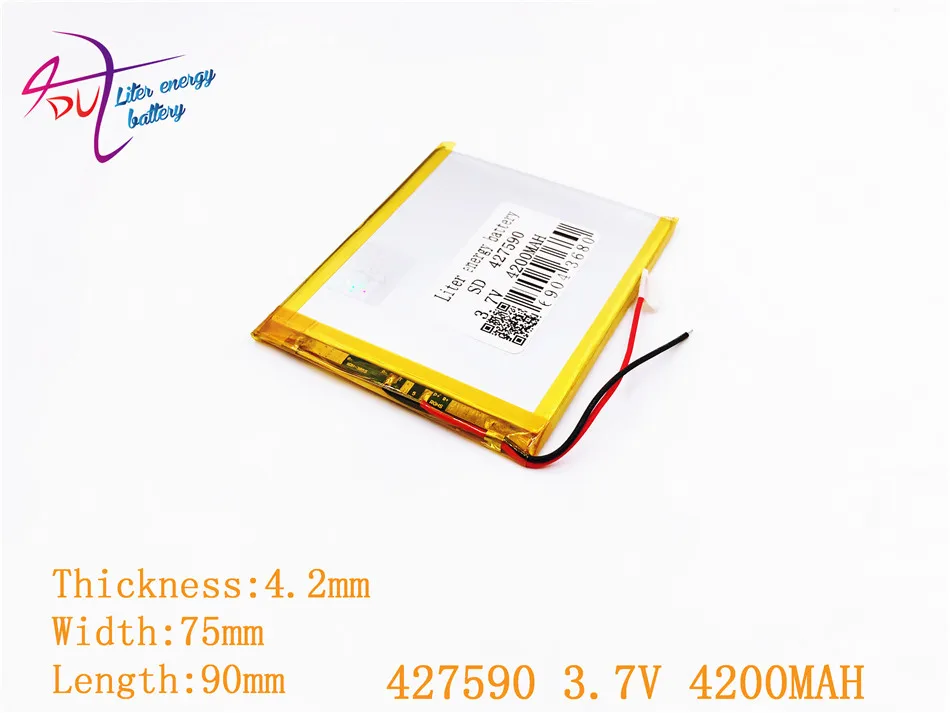 

Liter energy battery Size 427590 3.7V 4200mah 407590 tablet battery with Protection Board For Tablet PCs PDA Digital Products