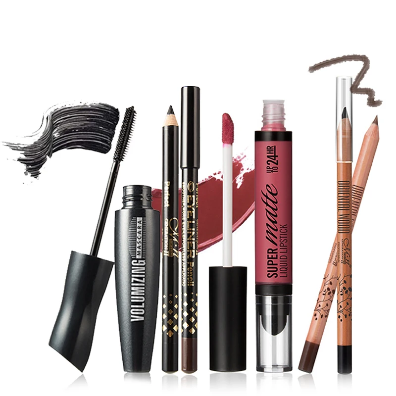 Menow бренд Make Up Set 6 шт. Высокое качество косметический Американский Дерево Карандаш для бровей и губ полная и Водонепроницаемый Тушь для ресниц wholesale5417