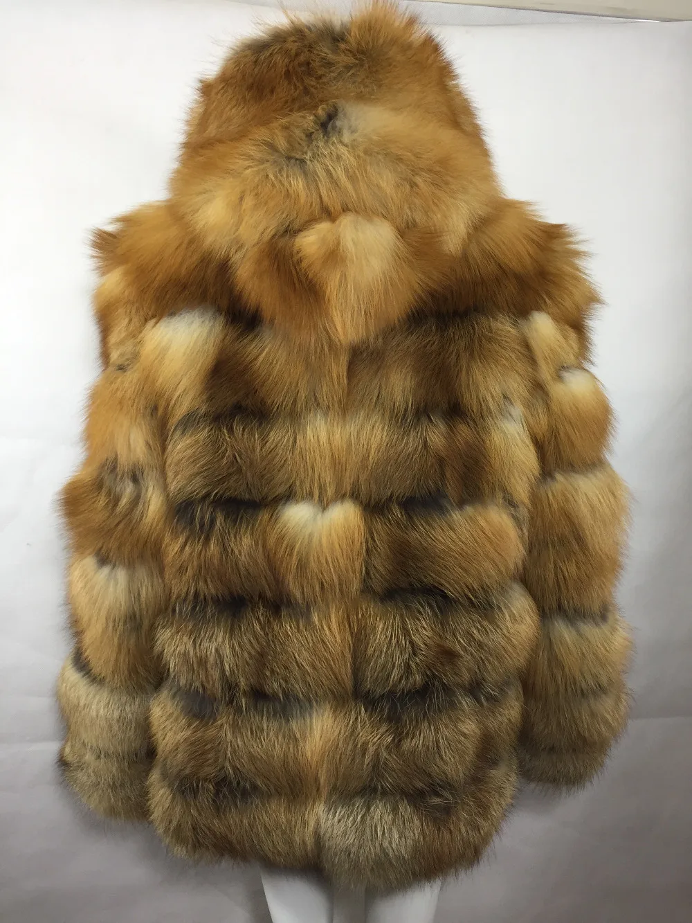 MLHXFUR заказ 70 см красный меха лисы куртка с капюшоном большой капюшон отделка