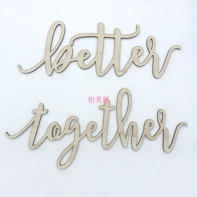 better together 15*30 см Деревянный свадебный стул знаки лучше вместе Hubby Wifey свадебное украшение для стульев знак страны свадебные украшения - Цвет: better together