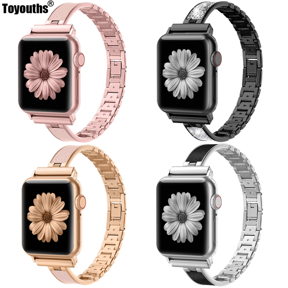Для Apple Watch Band 40 мм 44 мм серия 4 тонкий сменный Браслет ювелирные изделия для женщин для iWatch серии 3 2 1 38 мм 42 мм