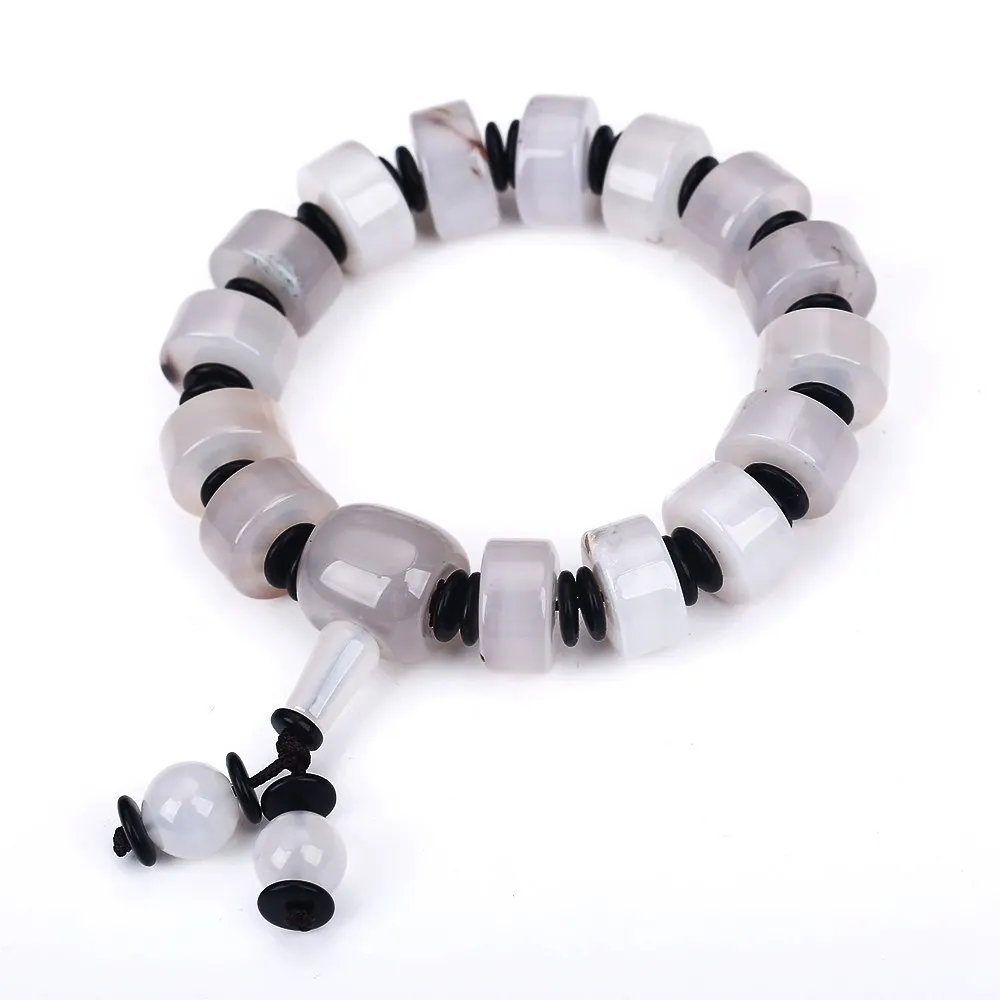 2018 Reiki White Jade Jewelry Natural Stone Buddha Beads Bracelet Men Elastic Rope Chain Charm For Women Pulseras Mujer | Украшения и