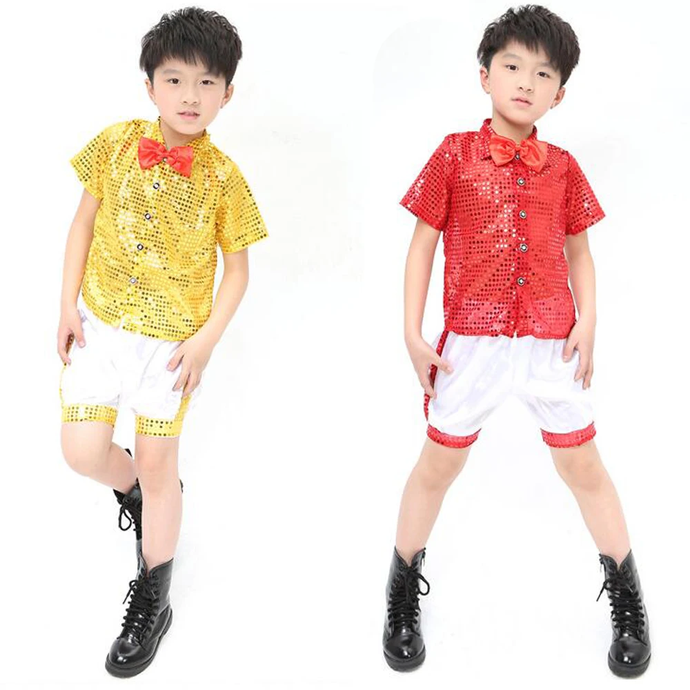 Детская красная синяя желтая расшитая блестками современная танцевальная