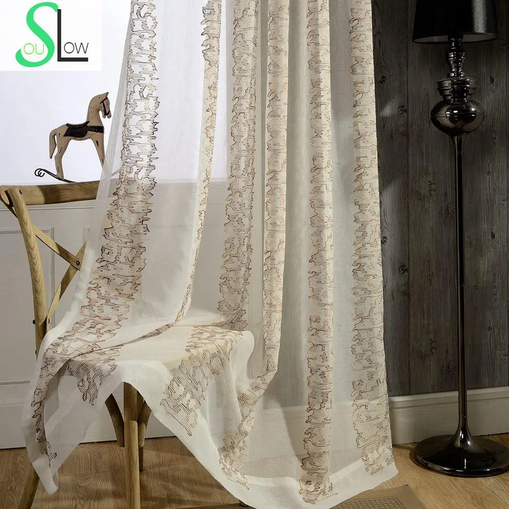 Хлопковая занавеска с цветочной вышивкой вышитые ранцы для гостиной Современная