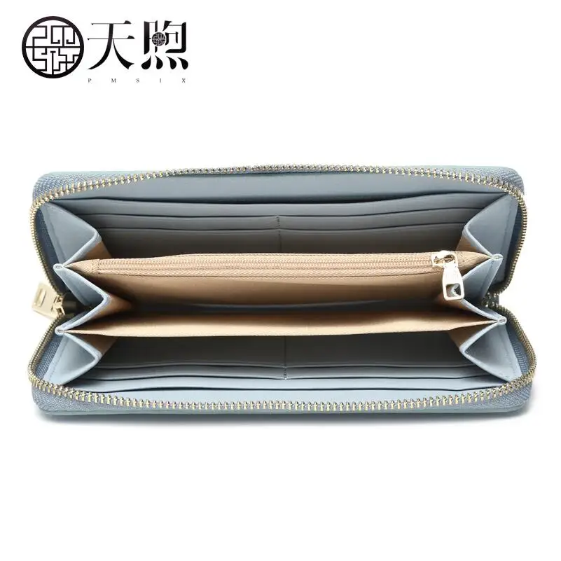 Женский простой клатч Pmsix на молнии кожаная сумка | Багаж и сумки
