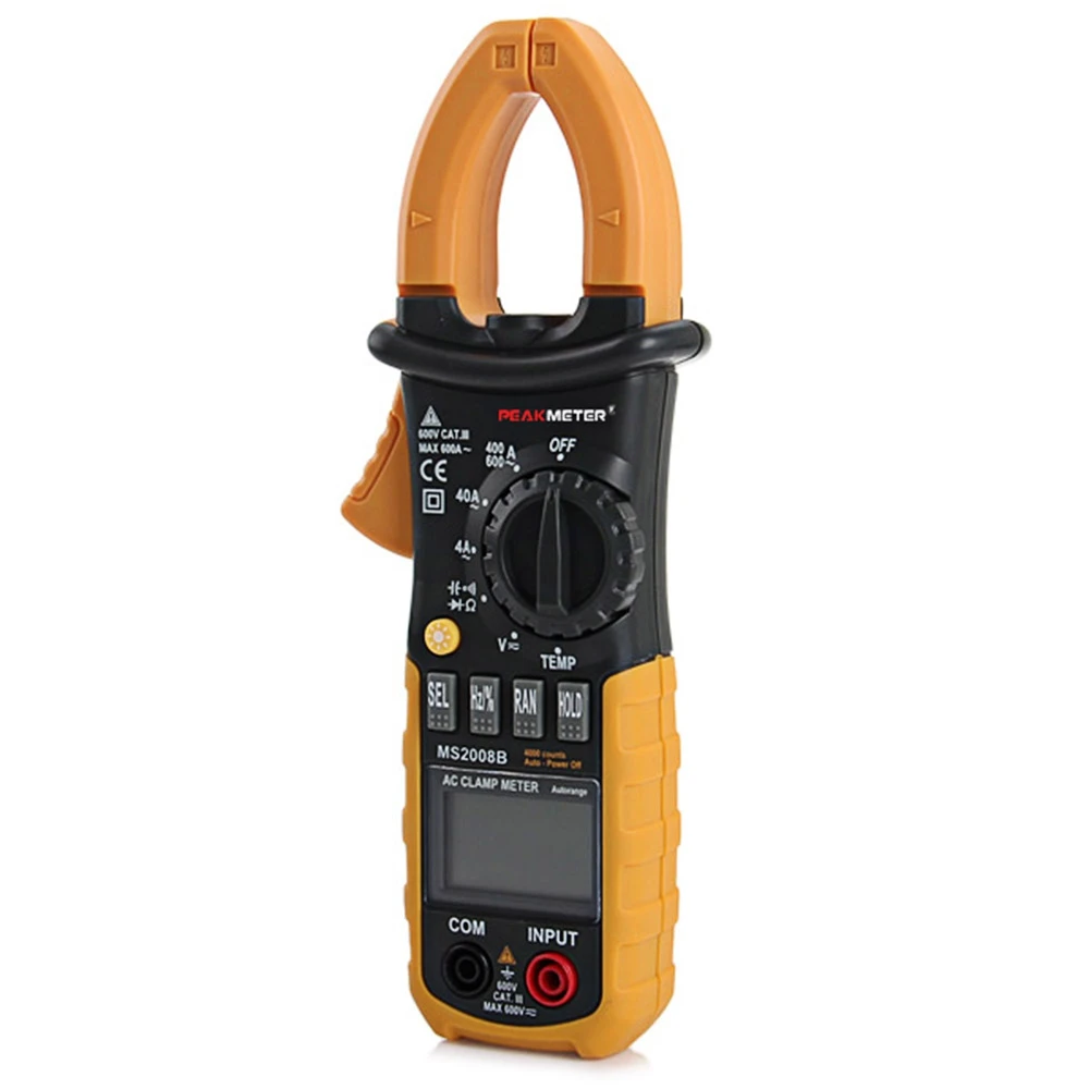 Peakmeter MS2008B Digital AC клещи 4000 отсчетов с подсветкой электрический ток тестер