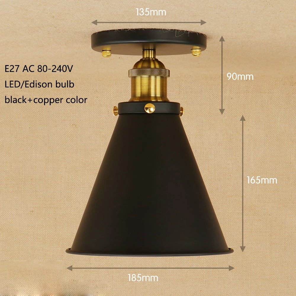 Винтажная потолочная лампа E27 в стиле лофт современные светильники для потолка