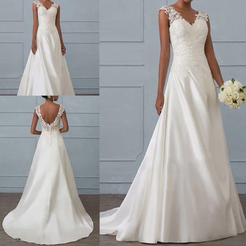 Женская Плюс Размер v-образным вырезом сплошной цвет кружева без рукавов