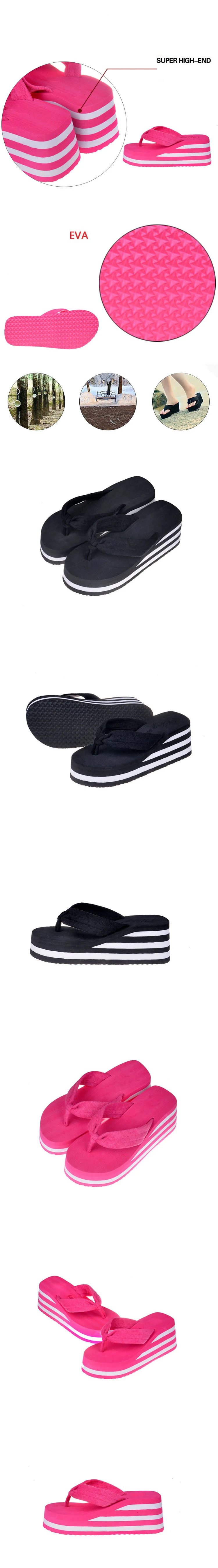 Босоножки на платформе; женская обувь на высоком каблуке; Zapatillas; Летняя обувь; модные шлепанцы на танкетке; Цвет Черный; Pantufa; Домашние шлепанцы для купания