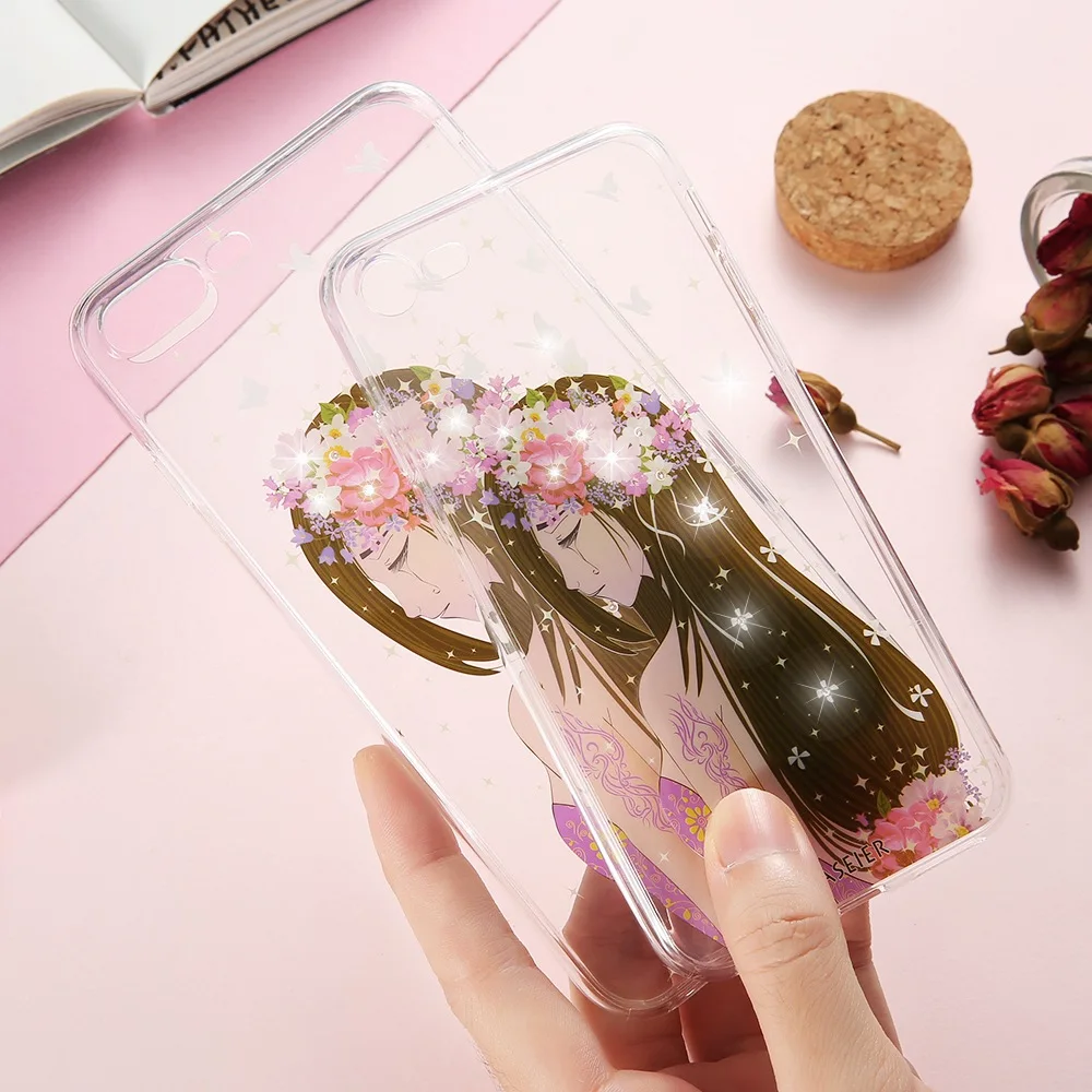 Caseier diamond Чехол для iPhone 5 5S SE задняя крышка блеск Обувь девочек с рисунком Мягкие TPU