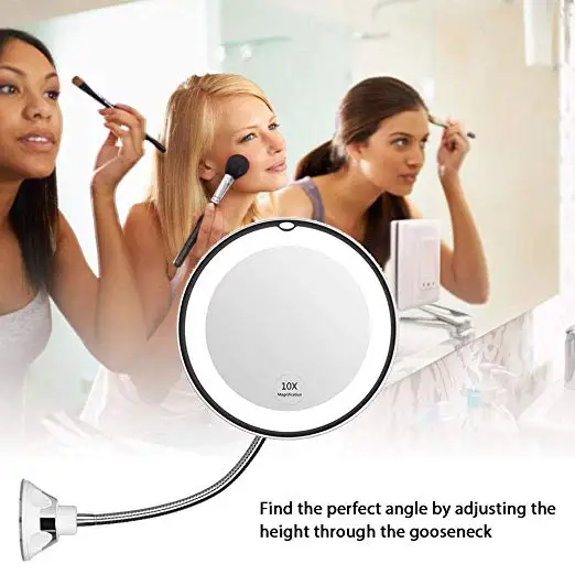 

LED mirror makeup mirror vanity mirror 10 times magnifying glass with LED lights wall-mounted bathroom mirror night light