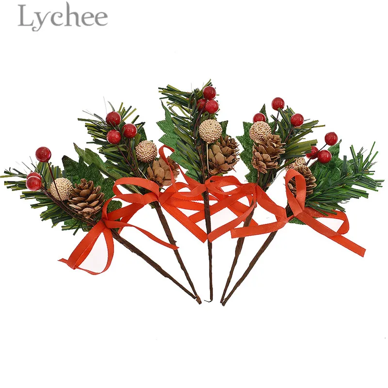 Lychee 1 букет рождественских елок искусственные листья цветы сделай сам