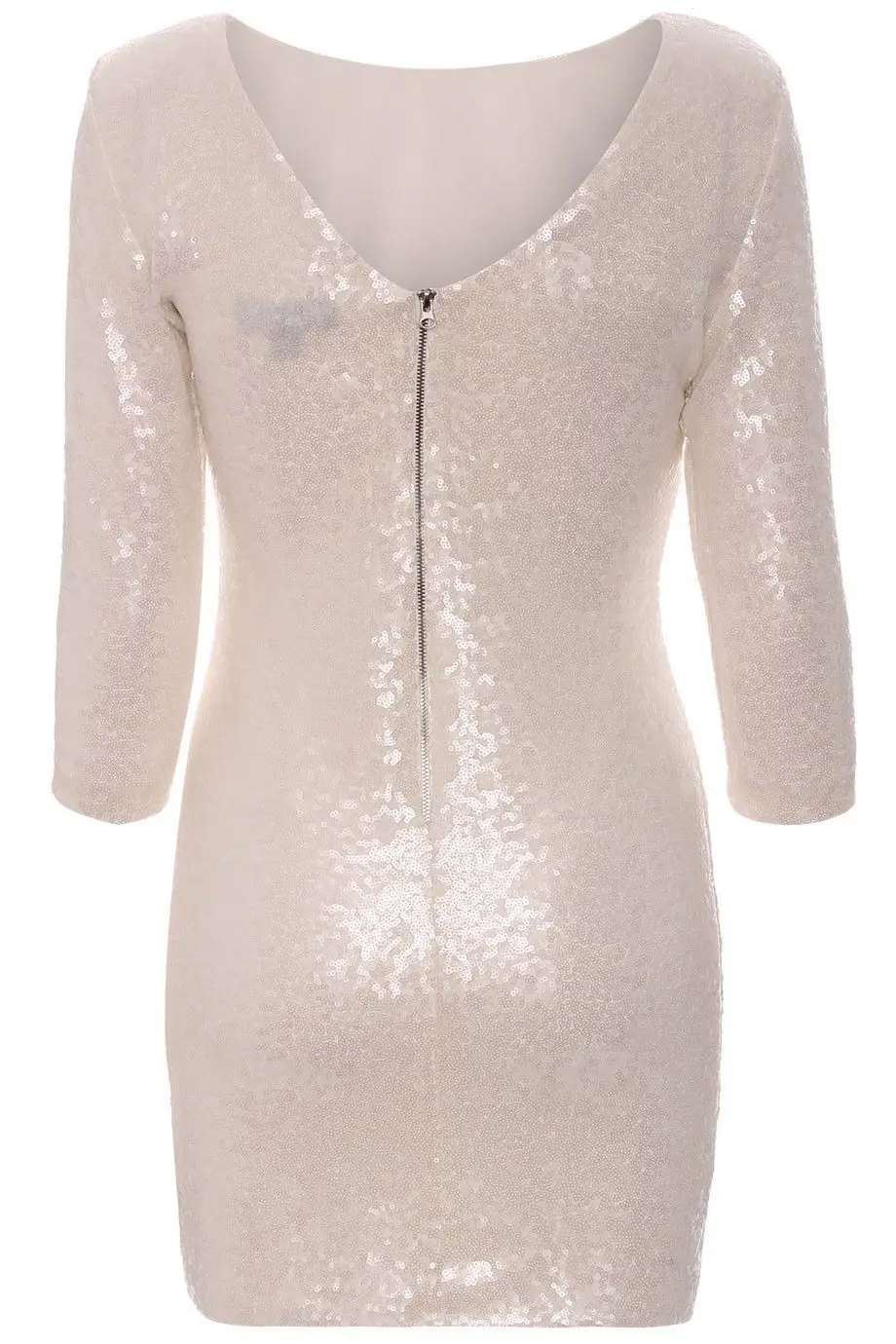 Блесток Bodycon Dress Колен Женщины Перспектива Половина Рукава Холтер Sexy Оболочка
