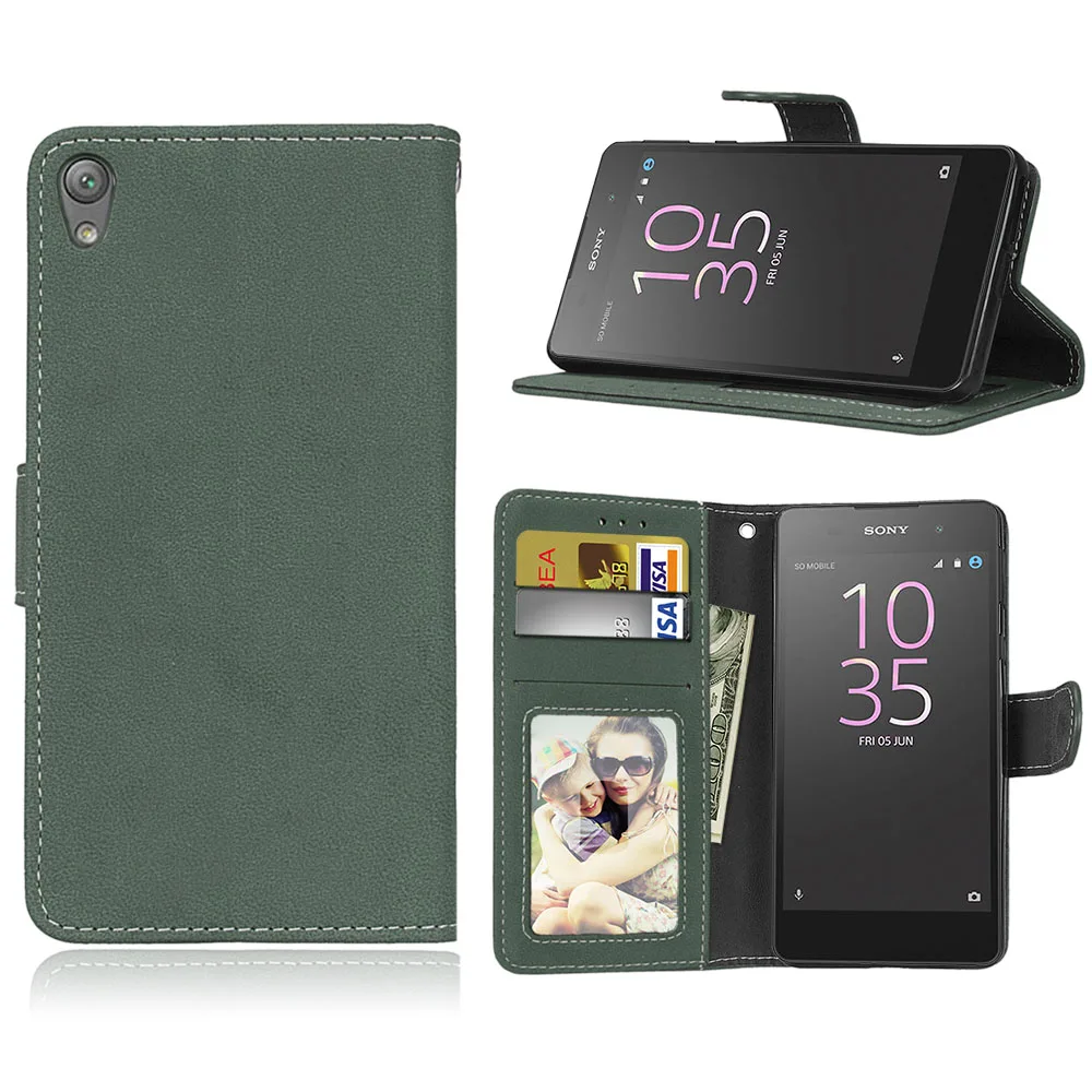 Ретро матовый чехол для телефона Fundas Coque sony Xperia E5 E 5 LTE F3311 F3313 откидные чехлы-книжки