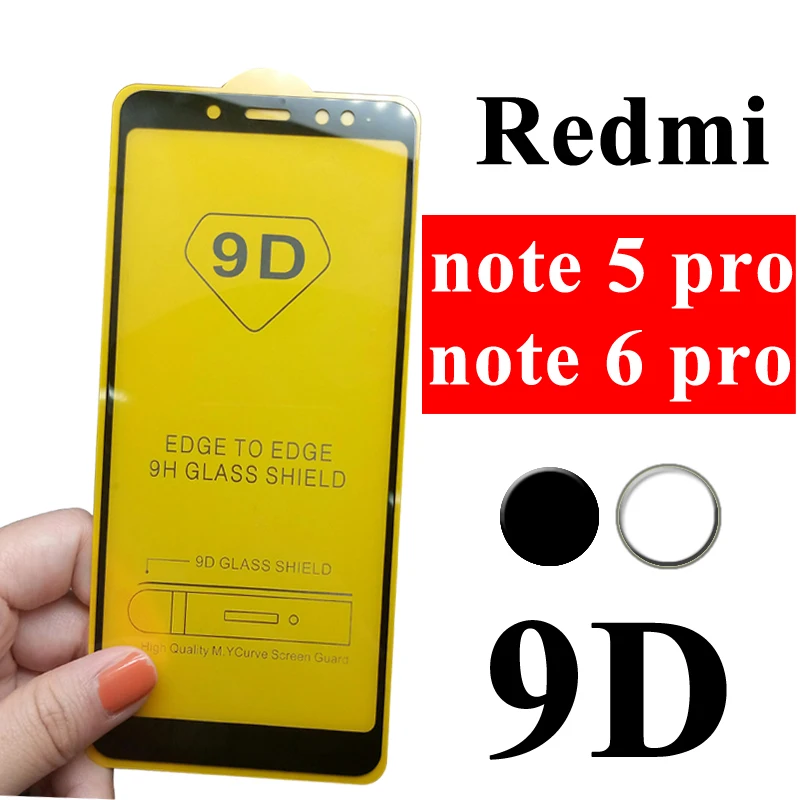 2 шт. 9D Защитное стекло для xiaomi redmi note 6 pro note5 note6 5pro 6pro xiomi защита экрана закаленное