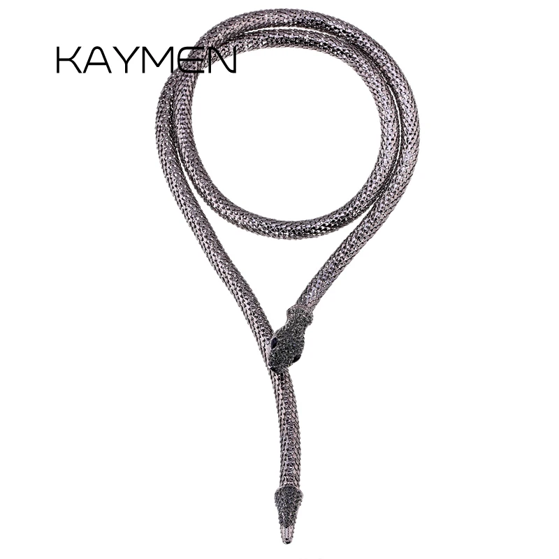 Модное Длинное Ожерелье KAYMEN в виде змеи для женщин и девушек ожерелье с подвеской