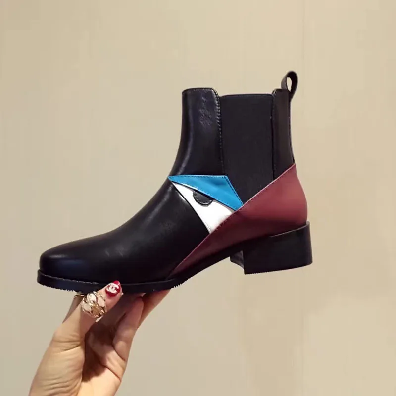 Модная обувь челси модель 2017 г. ботильоны женские полусапожки из натуральной