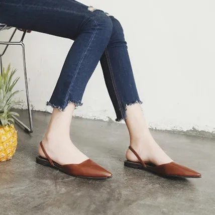 Женская повседневная обувь на плоской подошве без шнуровки с петлей пятке
