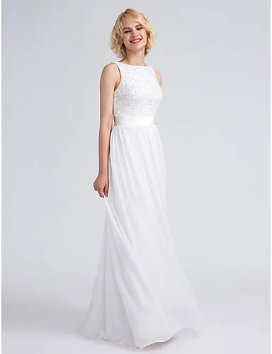 Robe de soriee 2017 Новый Дешевые Шифон Кружева Платье Невесты длиной До Пола Свадебные
