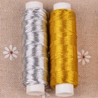 1piece goldsilver 200meters length overlocking sewing machine threads polyester cross stitch strong threads for sewing supplies