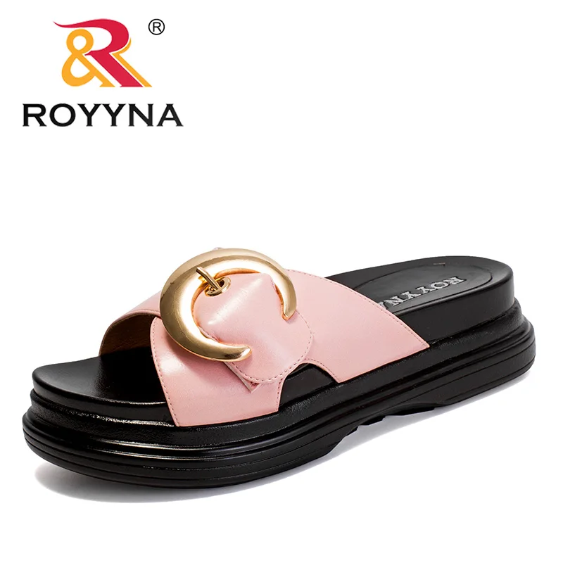 ROYYNA новые модные стильные женские тапочки на платформе летние туфли из