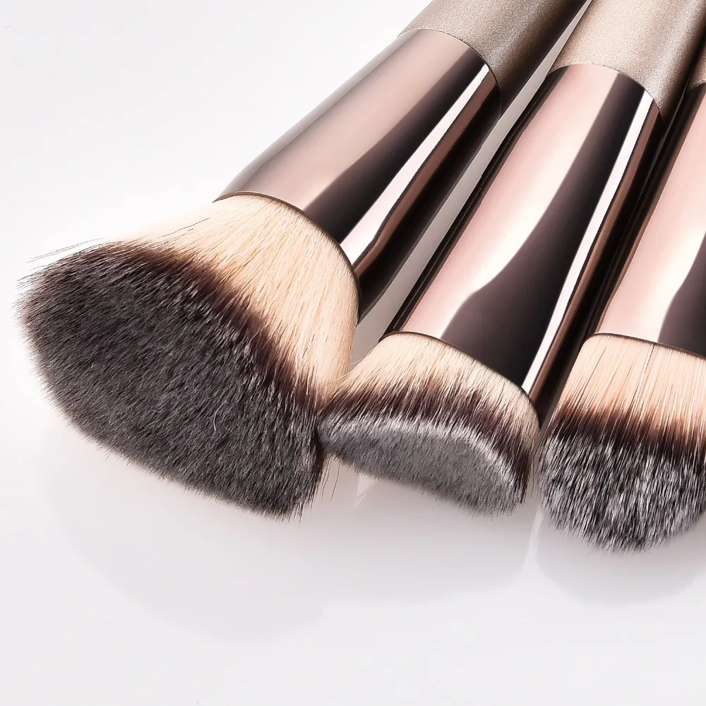 6pcs/set Champagne Makeup Brushes For Foundation Flat Powder Bronzer Eyeshadow Blending Brush Women Facial Tools Kit | Красота и