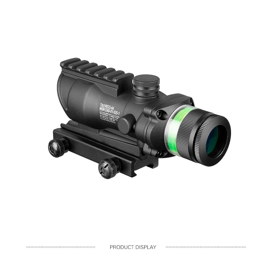 Охотничий Прицел ACOG 4X32 Rail оптика Красная Зеленая точка крест освещение стекло травленая сетка тактический оптический прицел