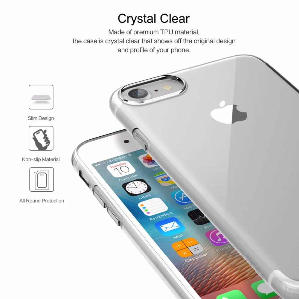 ТПУ силиконовый чехол для iPhone 7 8 RCOK ультра тонкий прозрачный |