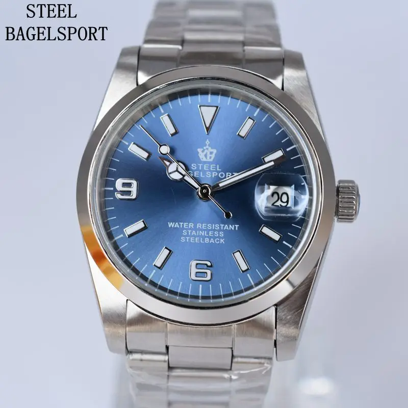 STEELBAGELSPORT классические, автоматические механические часы из нержавеющей стали, мужские часы, лучший бренд, роскошные часы, деловые мужские часы