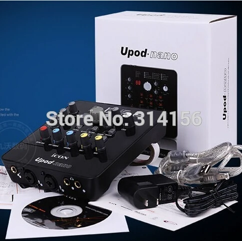 Новейшая ICON upod nano звуковая карта Plug play 2 mic In/1 guitar in выхода USB Интерфейс записи + 48 В