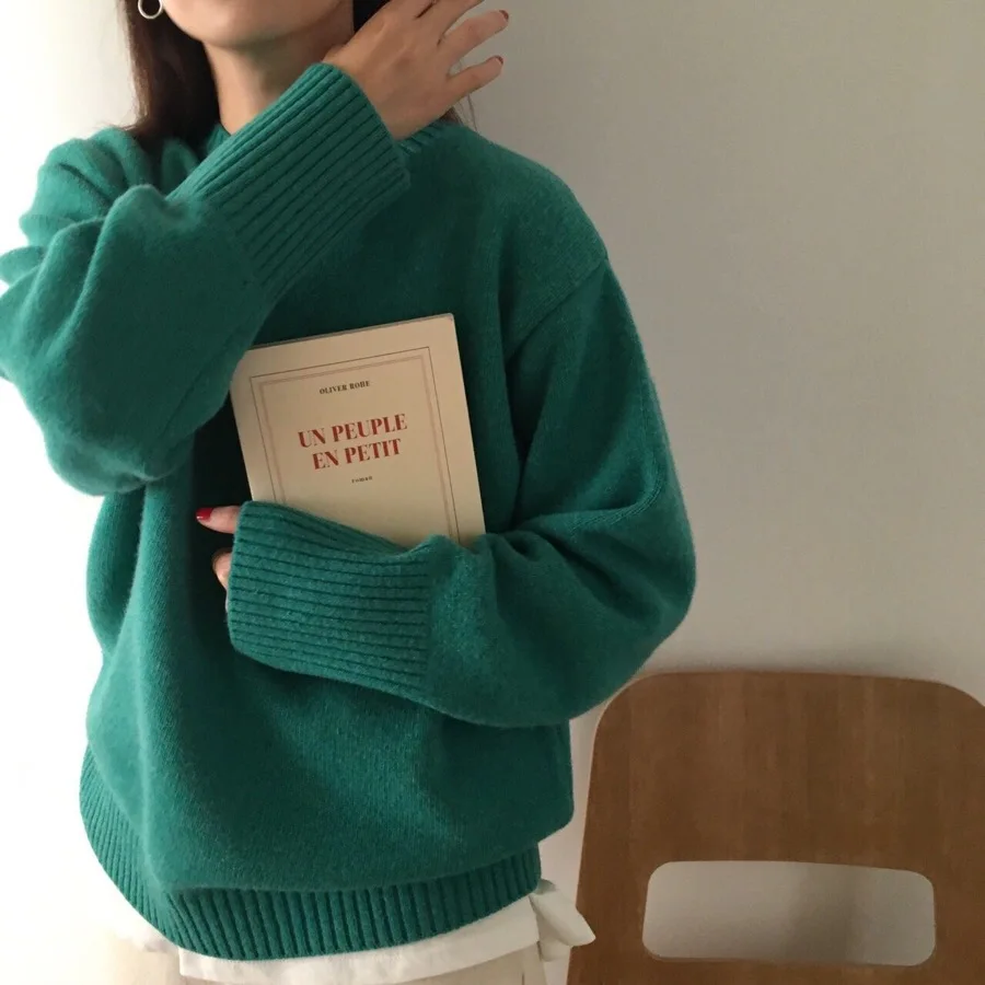 2018 новые модные женские весенне-Осенние длинный рукав женский вязаный свитер