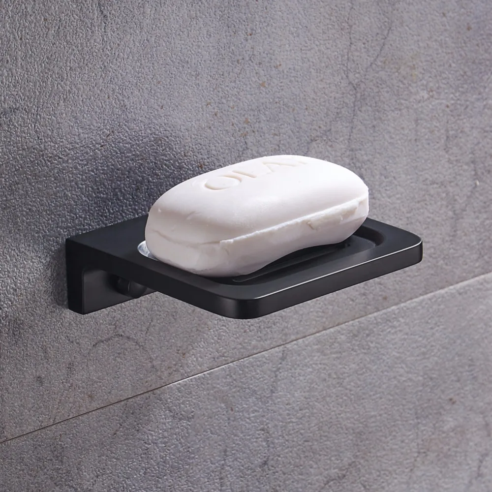 space aluminum black soap dish wall mounted bathroom accessories product soap dish holder free shipping free global shipping