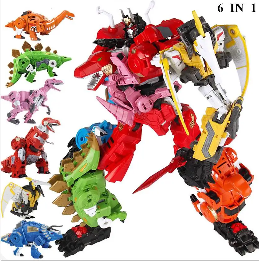 HMB 6 Style one set Новинка, 5 в 1, большая трансформация, модель динозавра, Игрушка Аниме KO G1 Devastator, фигурка самолета, мотоцикла, игрушка для мальчиков старшего возраста - Цвет: HMB 6 Style one set