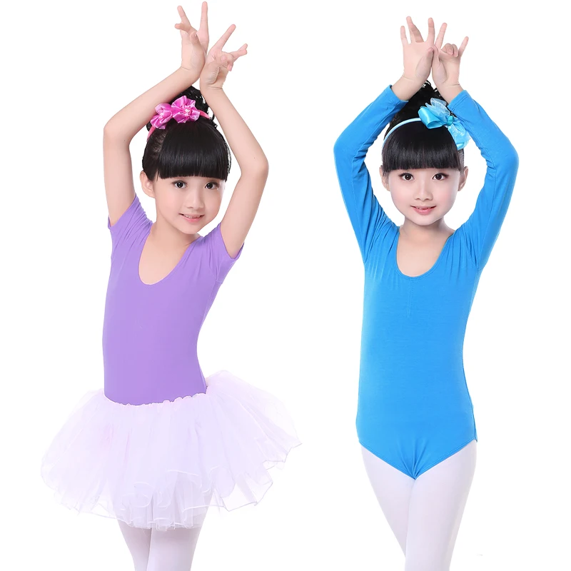 Children Kids Pink Cotton Short/Long Sleeve Bodysuit Купальнік Leotard Clothes Girls Ballet Dance Gymnastics Dancewear