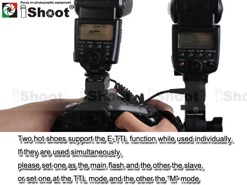 Вспышка TTL с оптово-камера горячий башмак кабель шнур для Canon 7D / 5D MarkII 60D 550D 500D 450D 400D