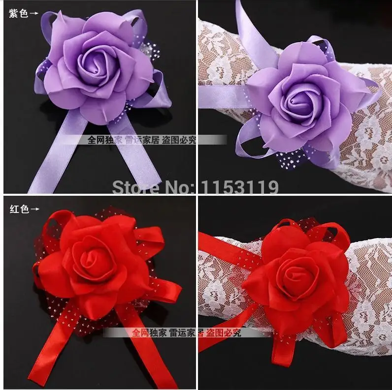 New Wholesale Prom Boutonniere Wedding Decoration for Bridesmaid Accessories Corsage Wrist Flower Light Pink 4Colors choose|light decor|decor light
