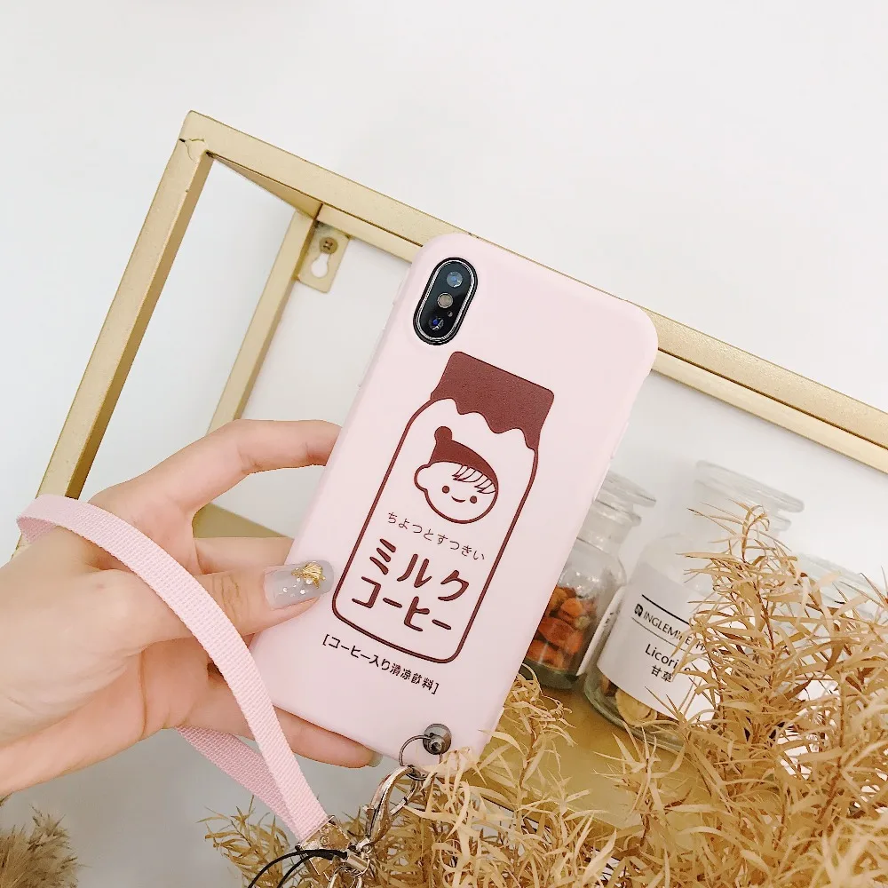 ORYKSZ For iphone 7 Case 3D Matte Cute Cartoon Milk Patterned Phone Silicone Cases x 6S 6 8 Plus Coque Capa Shell |