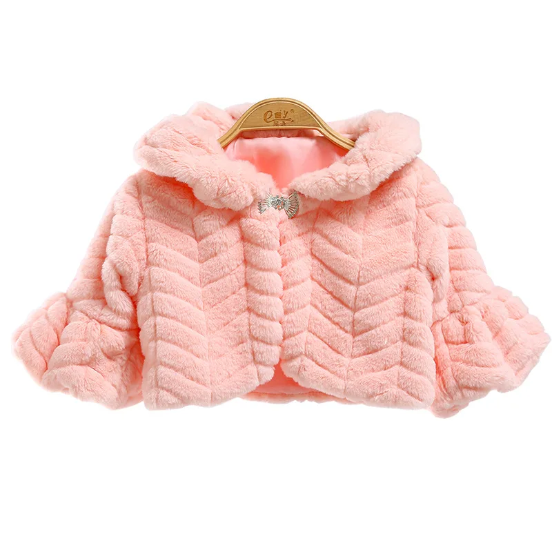 Winter Baby girls clothes Thick warm faux fur coat Princess party dress Child Cloak Wedding Cape Kids jacket S-XXXL | Детская одежда и