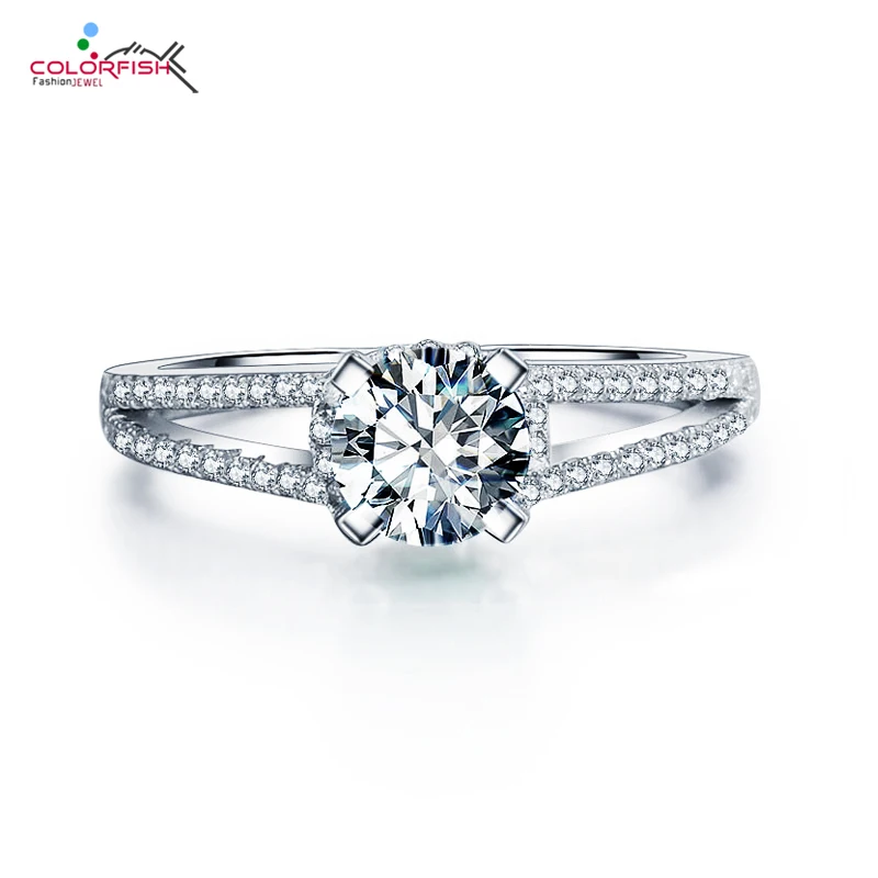 COLORFISH кольцо для помолвки из стерлингового серебра 925 пробы классическое Четыре