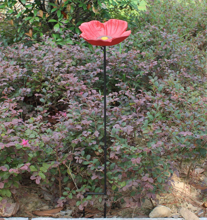 2 в 1 металлический цветок садовый декор Европейский Стиль открытый кормушка для