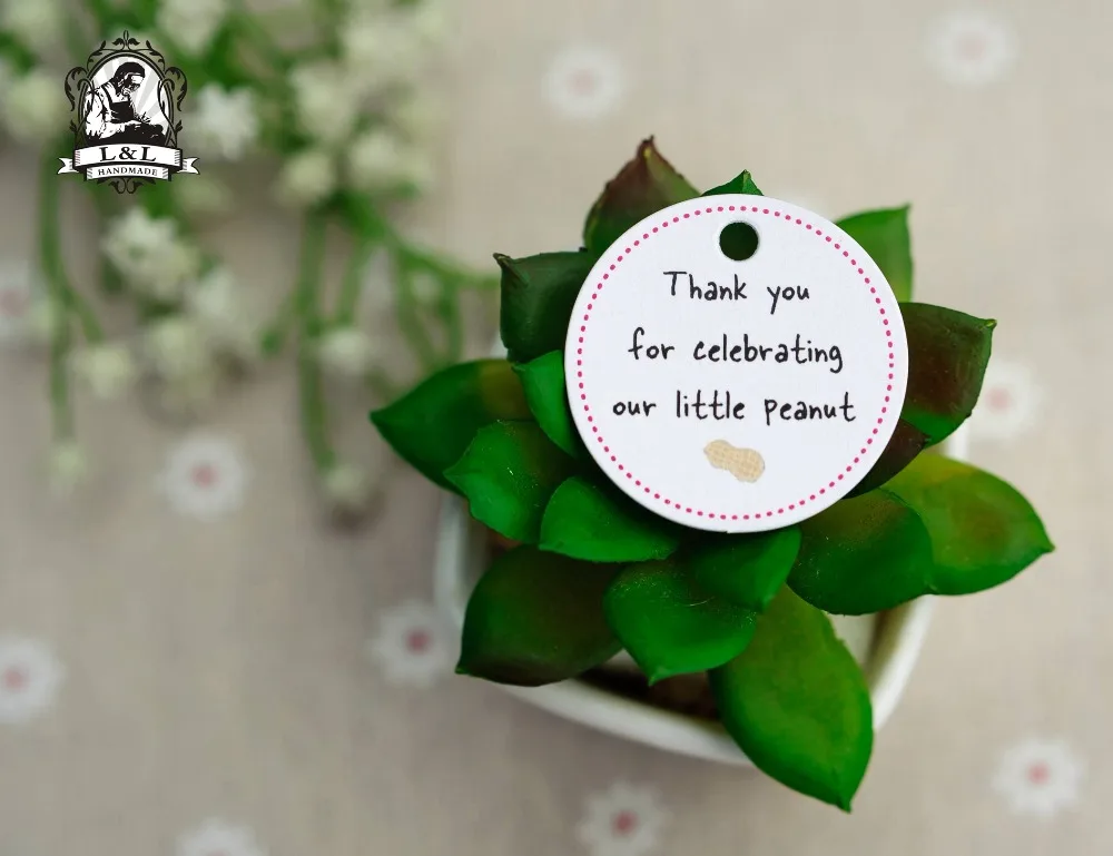 200 pcs 3.5cm round kraft/white paper label thank you tags Holiday product gift Label customization | Дом и сад