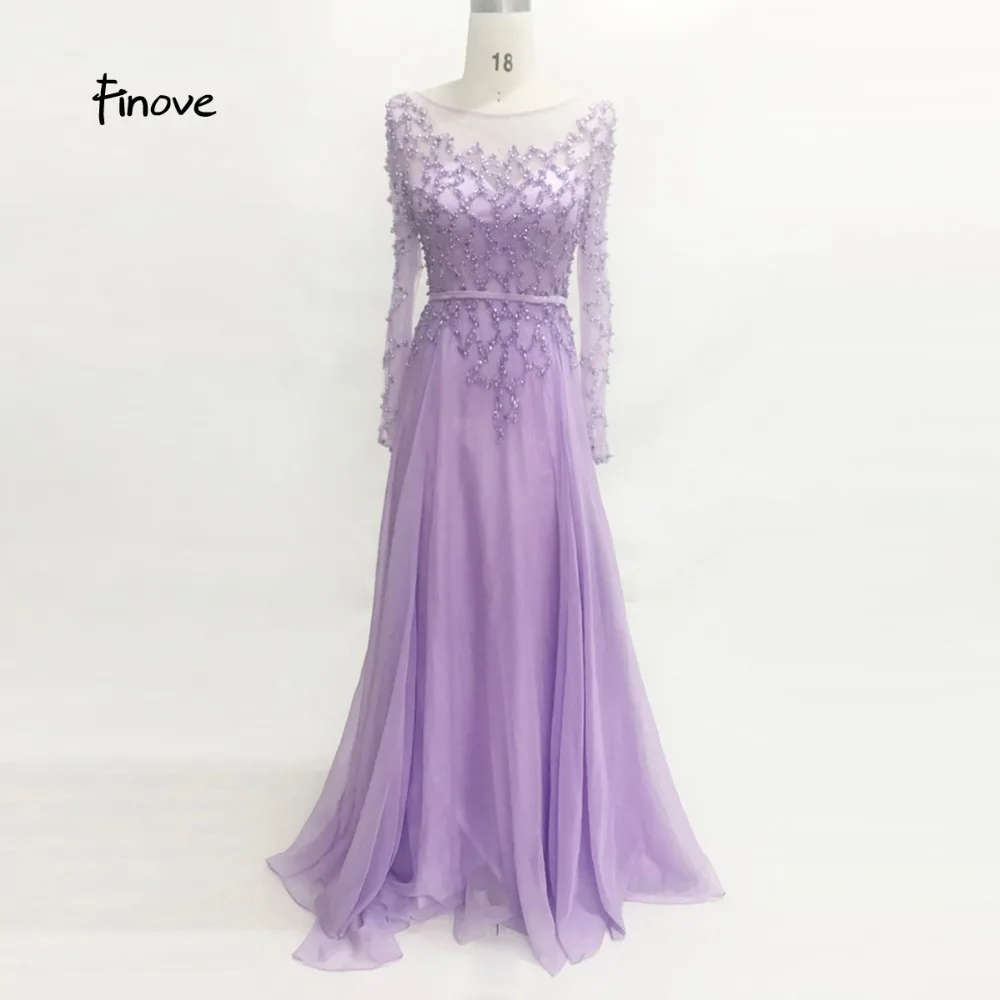 Платье вечернее шифоновое в пол с длинным рукавом и бусинами|vestido de festa longo|evening