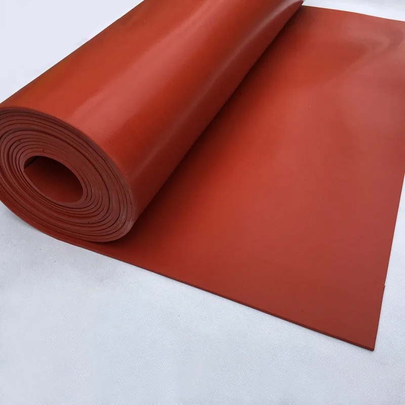 Hoja de goma de silicona de 500x500mm de ancho, 1 1,5, 2, 3 y 4 mm de espesor, tablero Delgado, alfombrilla de hoja de goma de color rojo