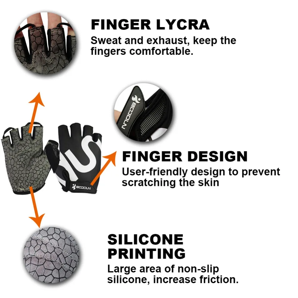 Велосипедные перчатки BOODUN Half finger Спорт на открытом воздухе Mtb дорога езда Bicycl гель Bicicleta