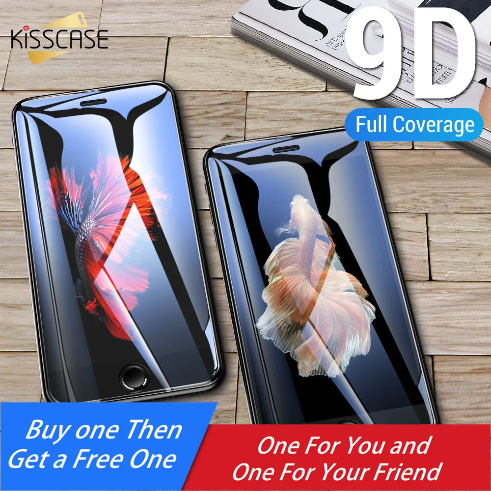 KISSCASE 2 шт. закаленное стекло для iPhone 11 Pro Max X 6 6S 7 8 Plus 5 SE 5S Защитная пленка экрана XS
