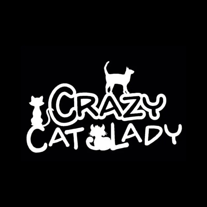 13 5 см * 8 модная виниловая наклейка с изображением сумасшедшей кошки|stickers