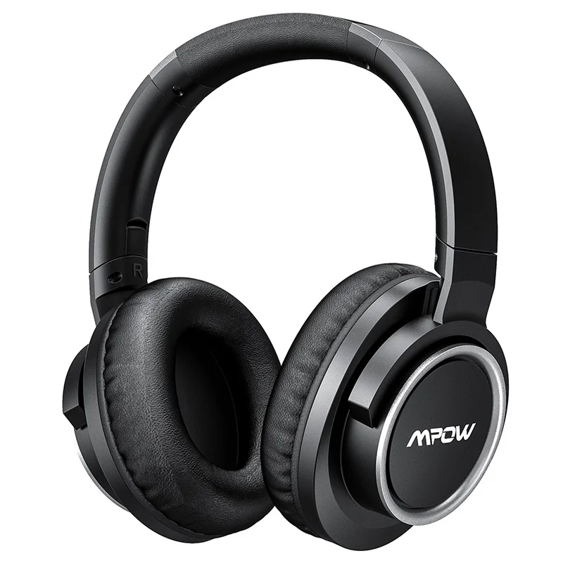 Mpow H18 Bluetooth наушники Беспроводные Активные шумоподавляющие наушники с микрофоном 24 часа воспроизведения проводной беспроводной режим для телефона - Цвет: Black Headphone