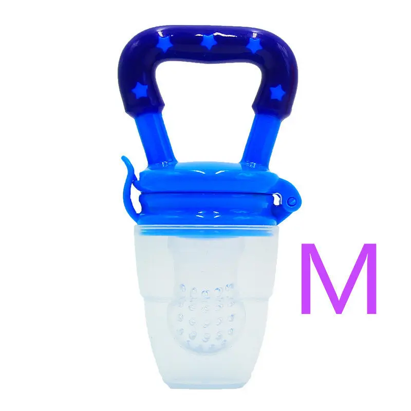 blue-M Свежие фрукты еда детские соски Кормление безопасный фруктовый кормушка соски для кормления для младенцев соска бутылочки - Цвет: blue-M