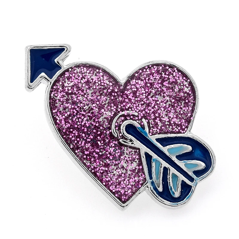 Fashion beauty Glitter Pink heart 18MM snap buttons fit bracelet jewelry wholesale KZ3004 | Украшения и аксессуары